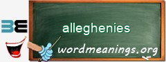 WordMeaning blackboard for alleghenies